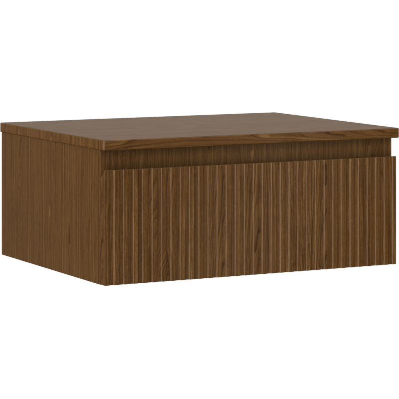 Mexen Rivel koupelnová skříňka pod umyvadlo 60 cm s deskou, 1 zásuvka, rýhovaná, ořech - 91A20-06023-1-BFC86