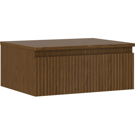 Mexen Rivel koupelnová skříňka pod umyvadlo 60 cm s deskou, 1 zásuvka, rýhovaná, ořech - 91A20-06023-1-BFC86