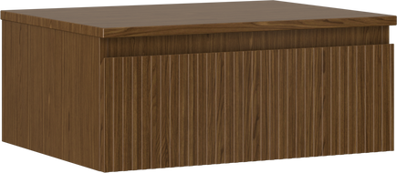 Mexen Rivel koupelnová skříňka pod umyvadlo 60 cm s deskou, 1 zásuvka, rýhovaná, ořech - 91A20-06023-1-BFC86