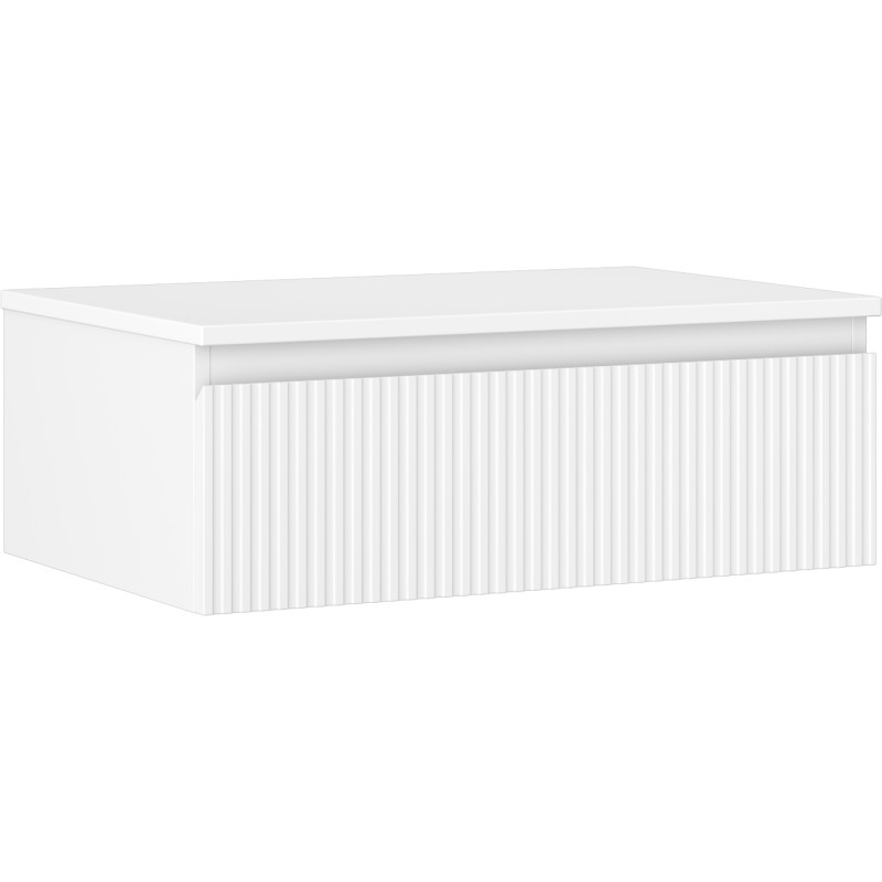 Mexen Rivel koupelnová skříňka pod umyvadlo 70 cm s deskou, 1 zásuvka, drážkovaná, bílá mat - 91A20-07023-1-BFC01