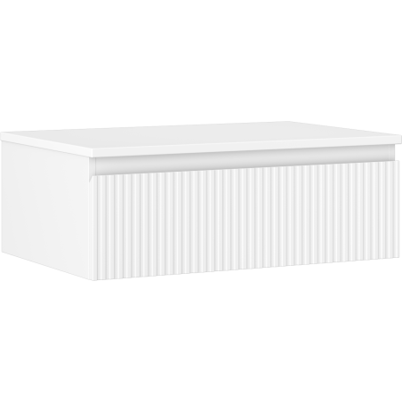 Mexen Rivel koupelnová skříňka pod umyvadlo 70 cm s deskou, 1 zásuvka, drážkovaná, bílá mat - 91A20-07023-1-BFC01