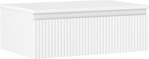Mexen Rivel koupelnová skříňka pod umyvadlo 70 cm s deskou, 1 zásuvka, drážkovaná, bílá mat - 91A20-07023-1-BFC01