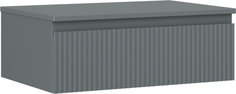 Mexen Rivel koupelnová skříňka pod umyvadlo 70 cm s deskou, 1 zásuvka, drážkovaná, grafit mat - 91A20-07023-1-BFC66