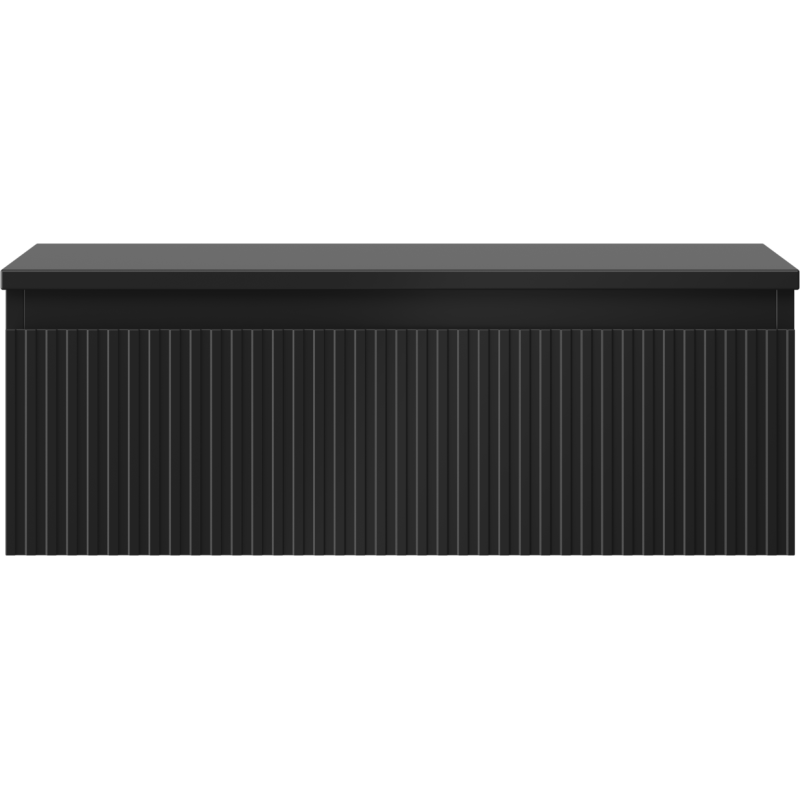 Mexen Rivel koupelnová skříňka pod umyvadlo 70 cm s deskou, 1 zásuvka, drážkovaná, černý mat - 91A20-07023-1-BFC71