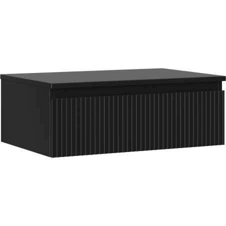 Mexen Rivel koupelnová skříňka pod umyvadlo 70 cm s deskou, 1 zásuvka, drážkovaná, černý mat - 91A20-07023-1-BFC71