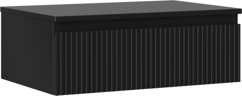 Mexen Rivel koupelnová skříňka pod umyvadlo 70 cm s deskou, 1 zásuvka, drážkovaná, černý mat - 91A20-07023-1-BFC71