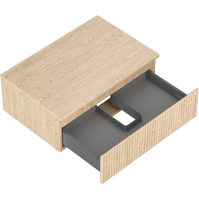 Mexen Rivel koupelnová skříňka pod umyvadlo 70 cm s deskou, 1 zásuvka, vroubkovaná, dub - 91A20-07023-1-BFC81