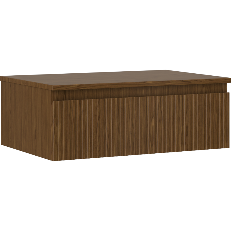 Mexen Rivel koupelnová skříňka pod umyvadlo 70 cm s deskou, 1 zásuvka, rýhovaná, ořech - 91A20-06023-1-BFC86