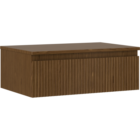 Mexen Rivel koupelnová skříňka pod umyvadlo 70 cm s deskou, 1 zásuvka, rýhovaná, ořech - 91A20-06023-1-BFC86