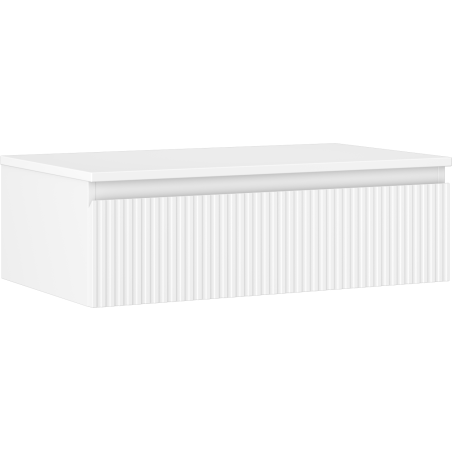 Mexen Rivel koupelnová skříňka pod umyvadlo 80 cm s deskou, 1 zásuvka, drážkovaná, bílá matná - 91A20-08023-1-BFC01