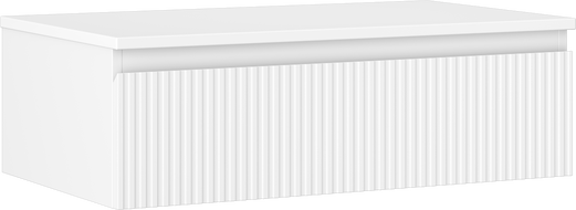 Mexen Rivel koupelnová skříňka pod umyvadlo 80 cm s deskou, 1 zásuvka, rýhovaná, bílá matná - 91A20-08023-1-BFC01