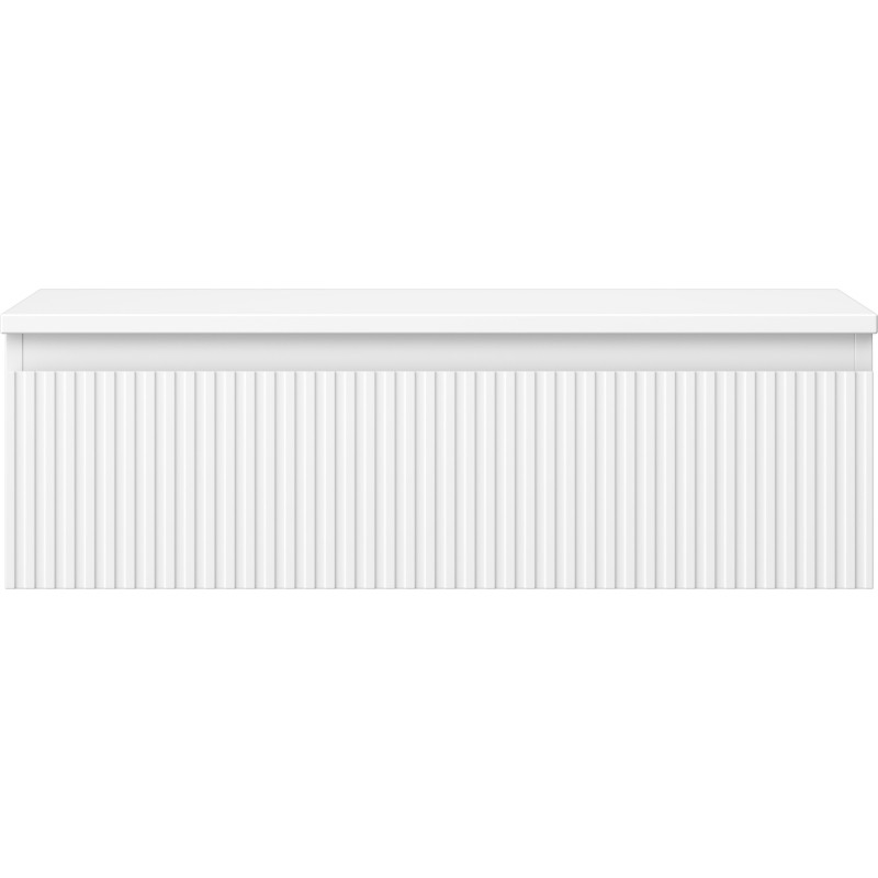 Mexen Rivel koupelnová skříňka pod umyvadlo 80 cm s deskou, 1 zásuvka, drážkovaná, bílá matná - 91A20-08023-1-BFC01
