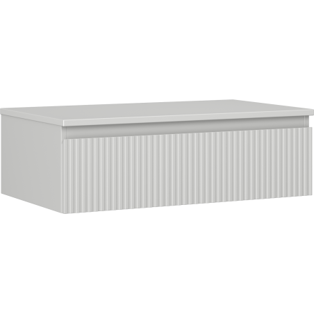 Mexen Rivel koupelnová skříňka pod umyvadlo 80 cm s deskou, 1 zásuvka, drážkovaná, šedý mat - 91A20-08023-1-BFC62