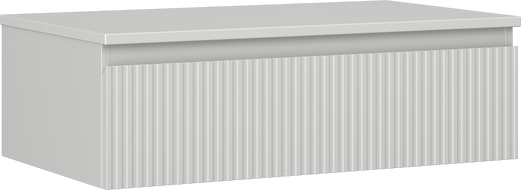 Mexen Rivel koupelnová skříňka pod umyvadlo 80 cm s deskou, 1 zásuvka, drážkovaná, šedý mat - 91A20-08023-1-BFC62