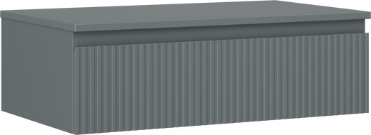 Mexen Rivel koupelnová skříňka pod umyvadlo 80 cm s deskou, 1 zásuvka, drážkovaná, grafit mat - 91A20-08023-1-BFC66