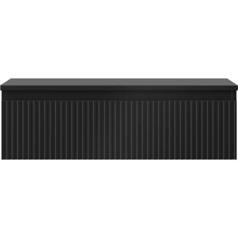 Mexen Rivel koupelnová skříňka pod umyvadlo 80 cm s deskou, 1 zásuvka, drážkovaná, černá mat - 91A20-08023-1-BFC71