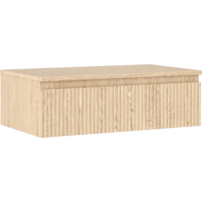 Mexen Rivel koupelnová skříňka pod umyvadlo 80 cm s deskou, 1 zásuvka, drážkovaná, dub - 91A20-08023-1-BFC81