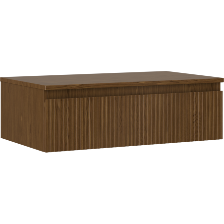 Mexen Rivel koupelnová skříňka pod umyvadlo 80 cm s deskou, 1 zásuvka, drážkovaná, ořech - 91A20-08023-1-BFC86