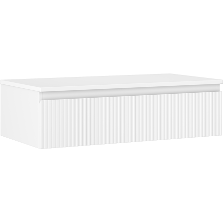 Mexen Rivel koupelnová skříňka pod umyvadlo 90 cm s deskou, 1 zásuvka, rýhovaná, bílá mat - 91A20-09023-1-BFC01