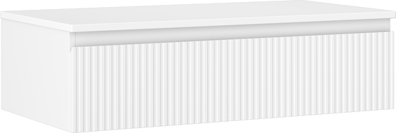 Mexen Rivel koupelnová skříňka pod umyvadlo 90 cm s deskou, 1 zásuvka, rýhovaná, bílá mat - 91A20-09023-1-BFC01