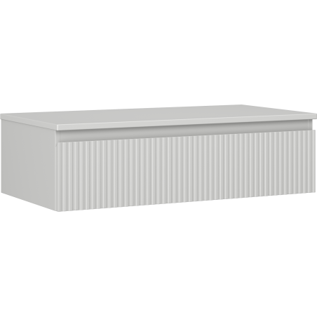 Mexen Rivel koupelnová skříňka pod umyvadlo 90 cm s deskou, 1 zásuvka, drážkovaná, šedá mat - 91A20-09023-1-BFC62