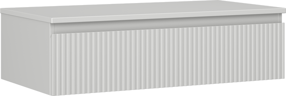 Mexen Rivel koupelnová skříňka pod umyvadlo 90 cm s deskou, 1 zásuvka, drážkovaná, šedá mat - 91A20-09023-1-BFC62