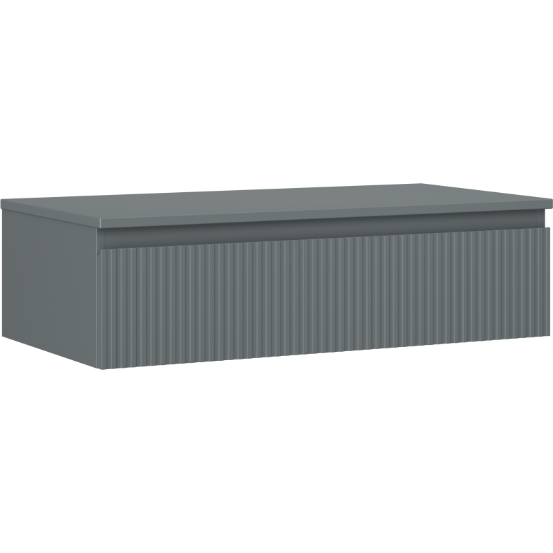 Mexen Rivel koupelnová skříňka pod umyvadlo 90 cm s deskou, 1 zásuvka, rýhovaná, grafit mat - 91A20-09023-1-BFC66