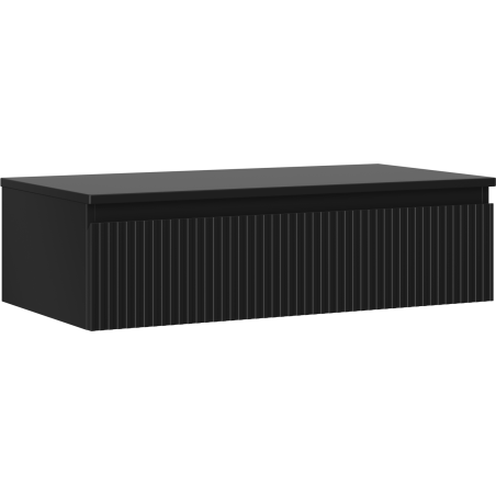 Mexen Rivel koupelnová skříňka pod umyvadlo 90 cm s deskou, 1 zásuvka, drážkovaná, černá mat - 91A20-09023-1-BFC71