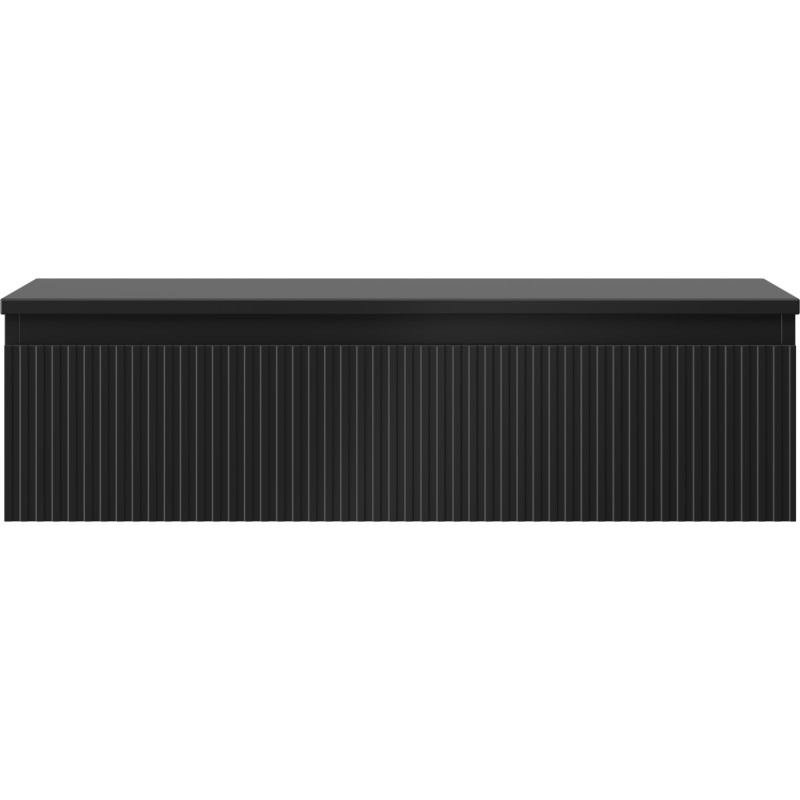 Mexen Rivel koupelnová skříňka pod umyvadlo 90 cm s deskou, 1 zásuvka, drážkovaná, černá mat - 91A20-09023-1-BFC71