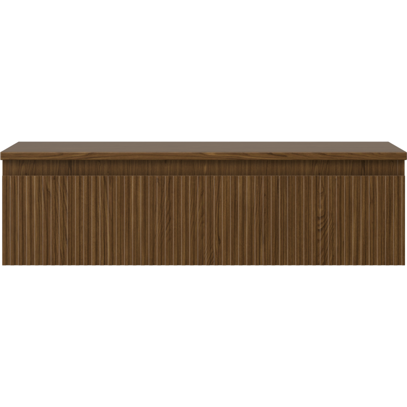 Mexen Rivel koupelnová skříňka pod umyvadlo 90 cm s deskou, 1 zásuvka, drážkovaná, ořech - 91A20-09023-1-BFC86