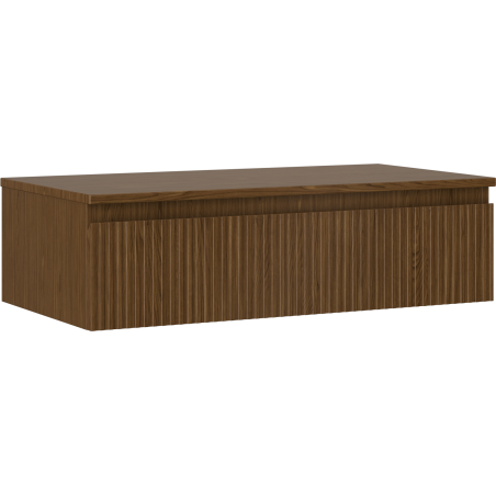 Mexen Rivel koupelnová skříňka pod umyvadlo 90 cm s deskou, 1 zásuvka, drážkovaná, ořech - 91A20-09023-1-BFC86