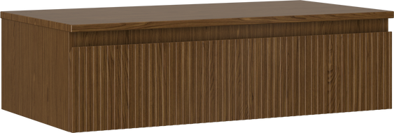 Mexen Rivel koupelnová skříňka pod umyvadlo 90 cm s deskou, 1 zásuvka, drážkovaná, ořech - 91A20-09023-1-BFC86