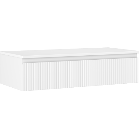 Mexen Rivel Koupelnová skříňka pod umyvadlo 100 cm s deskou, 1 zásuvka, rýhovaná, bílý mat - 91A20-10023-1-BFC01