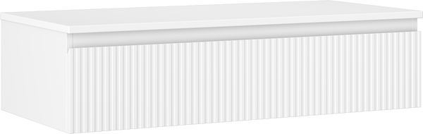 Mexen Rivel koupelnová skříňka pod umyvadlo 100 cm s deskou, 1 zásuvka, drážkovaná, bílá mat - 91A20-10023-1-BFC01