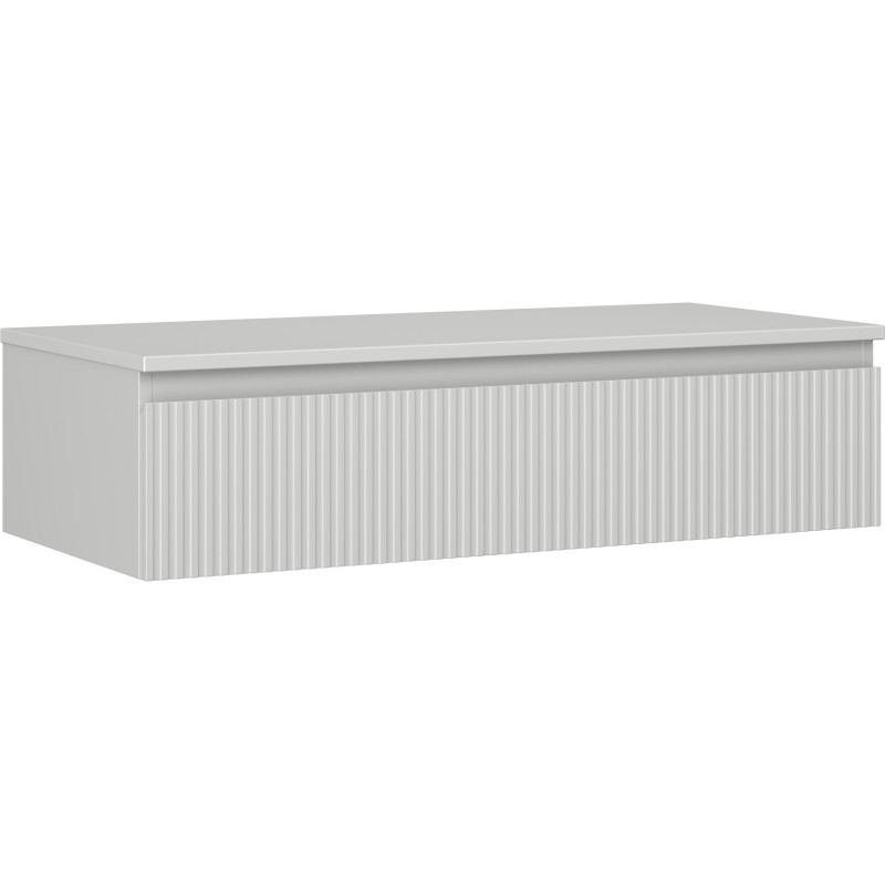 Mexen Rivel koupelnová skříňka pod umyvadlo 100 cm s deskou, 1 zásuvka, drážkovaná, šedá mat - 91A20-10023-1-BFC62
