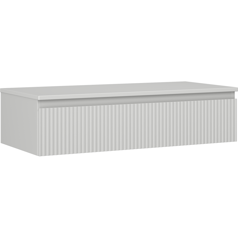 Mexen Rivel koupelnová skříňka pod umyvadlo 100 cm s deskou, 1 zásuvka, drážkovaná, šedá matná - 91A20-10023-1-BFC62