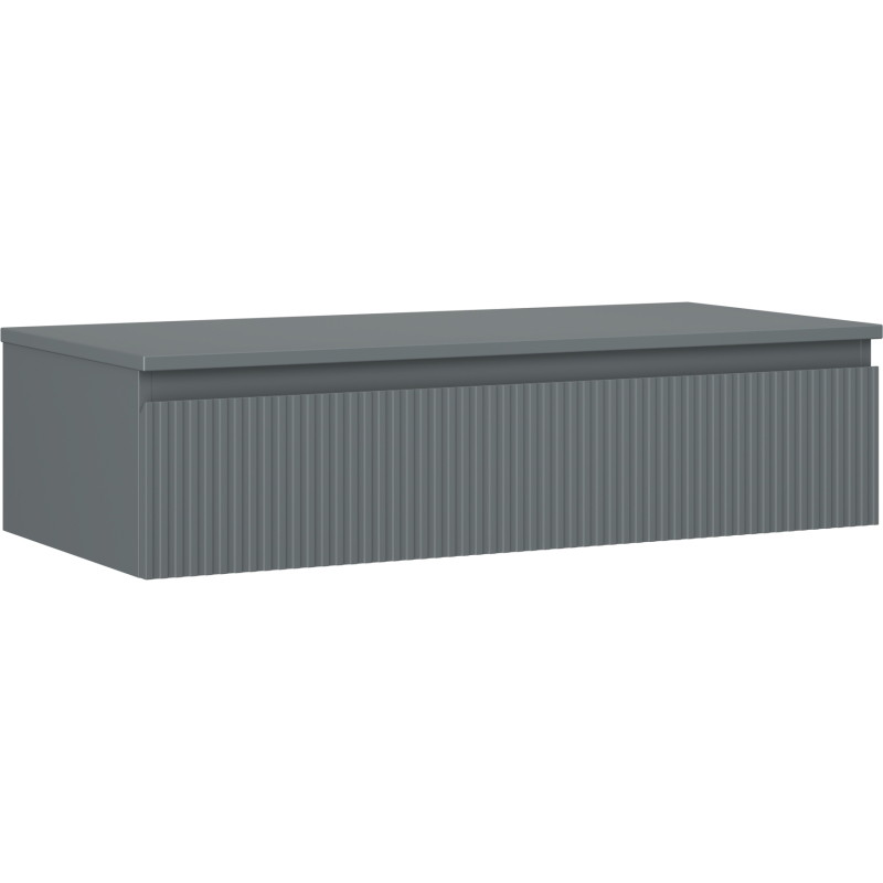 Mexen Rivel koupelnová skříňka pod umyvadlo 100 cm s deskou, 1 zásuvka, žebrovaná, grafit mat - 91A20-10023-1-BFC66