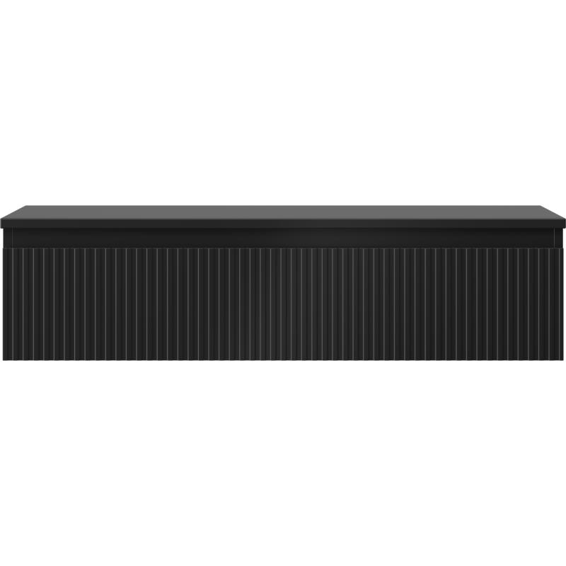 Mexen Rivel koupelnová skříňka pod umyvadlo 100 cm s deskou, 1 zásuvka, drážkovaná, černá mat - 91A20-10023-1-BFC71