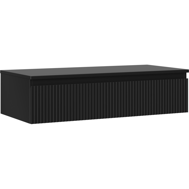 Mexen Rivel koupelnová skříňka pod umyvadlo 100 cm s deskou, 1 zásuvka, vroubkovaná, černá mat - 91A20-10023-1-BFC71