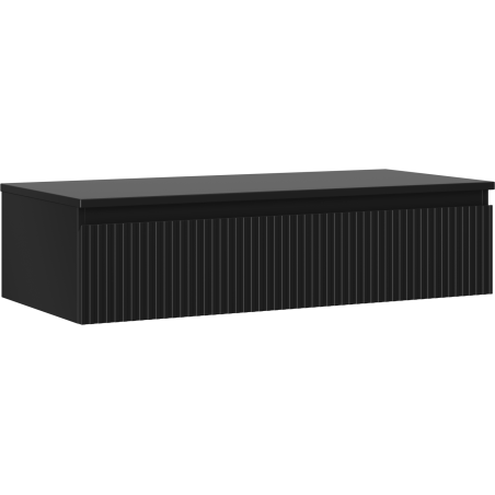 Mexen Rivel koupelnová skříňka pod umyvadlo 100 cm s deskou, 1 zásuvka, drážkovaná, černá mat - 91A20-10023-1-BFC71