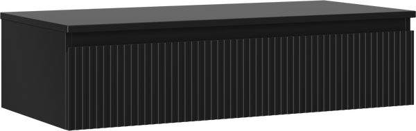 Mexen Rivel koupelnová skříňka pod umyvadlo 100 cm s deskou, 1 zásuvka, drážkovaná, černá mat - 91A20-10023-1-BFC71