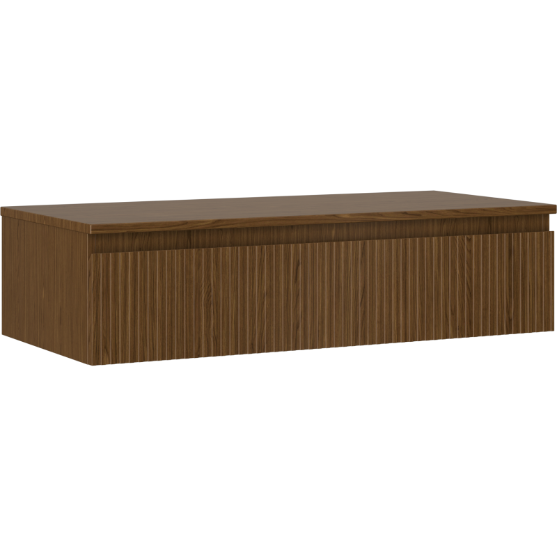 Mexen Rivel koupelnová skříňka pod umyvadlo 100 cm s deskou, 1 zásuvka, drážkovaná, ořech - 91A20-10023-1-BFC86