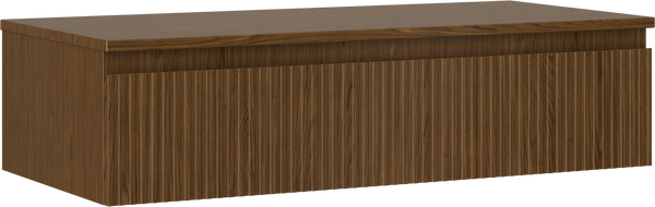 Mexen Rivel koupelnová skříňka pod umyvadlo 100 cm s deskou, 1 zásuvka, drážkovaná, ořech - 91A20-10023-1-BFC86