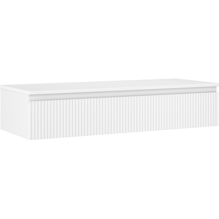 Mexen Rivel koupelnová skříňka pod umyvadlo 120 cm s deskou, 1 zásuvka, ryhovaná, bílá matná - 91A20-12023-1-BFC01