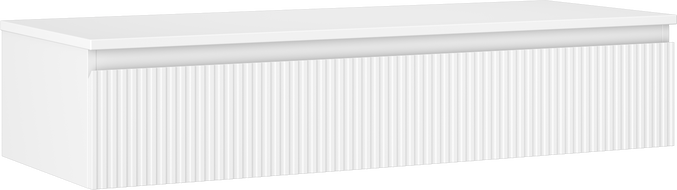 Mexen Rivel koupelnová skříňka pod umyvadlo 120 cm s deskou, 1 zásuvka, ryhovaná, bílá matná - 91A20-12023-1-BFC01