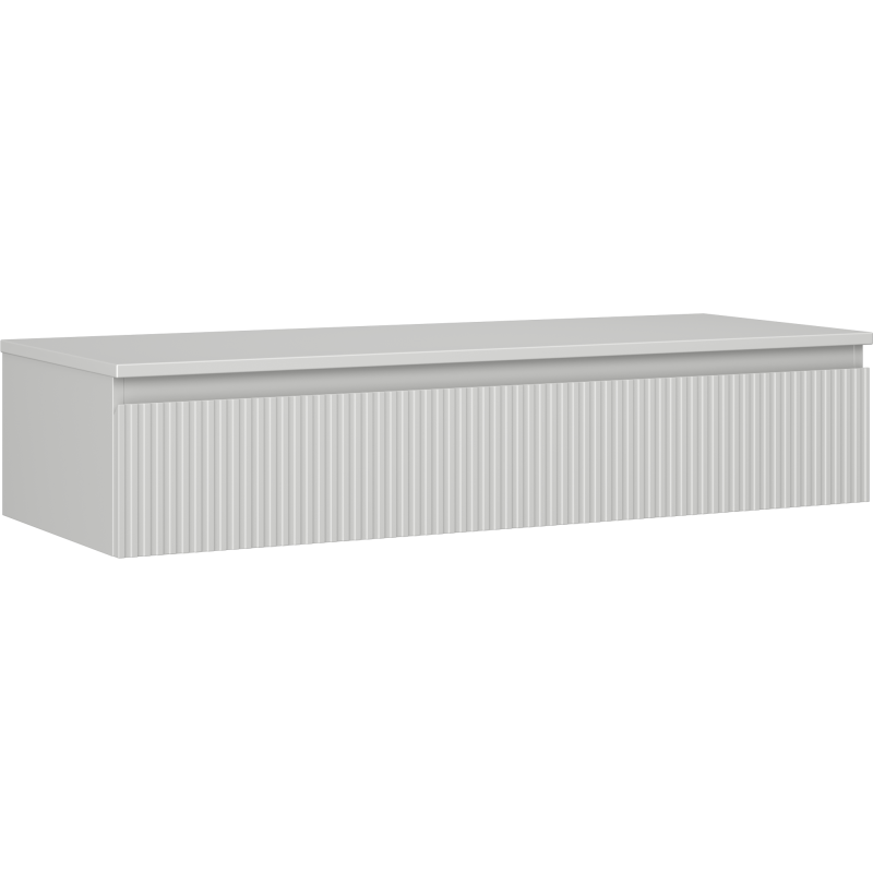 Mexen Rivel koupelnová skříňka pod umyvadlo 120 cm s deskou, 1 zásuvka, rýhovaná, šedá mat - 91A20-12023-1-BFC62