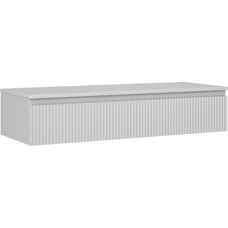 Mexen Rivel koupelnová skříňka pod umyvadlo 120 cm s deskou, 1 zásuvka, vroubkovaná, šedá matná - 91A20-12023-1-BFC62