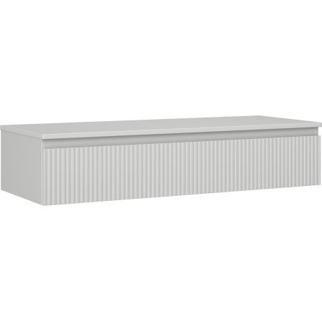 Mexen Rivel koupelnová skříňka pod umyvadlo 120 cm s deskou, 1 zásuvka, rýhovaná, šedá mat - 91A20-12023-1-BFC62
