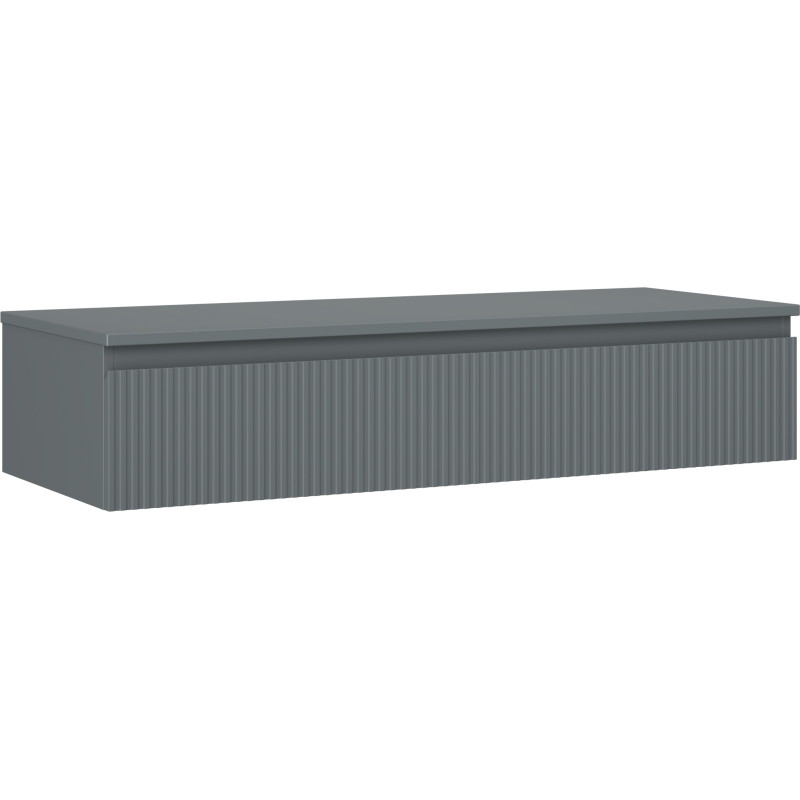 Mexen Rivel koupelnová skříňka pod umyvadlo 120 cm s deskou, 1 zásuvka, drážkovaná, grafit mat - 91A20-12023-1-BFC66
