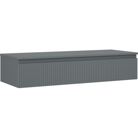 Mexen Rivel koupelnová skříňka pod umyvadlo 120 cm s deskou, 1 zásuvka, drážkovaná, grafit mat - 91A20-12023-1-BFC66